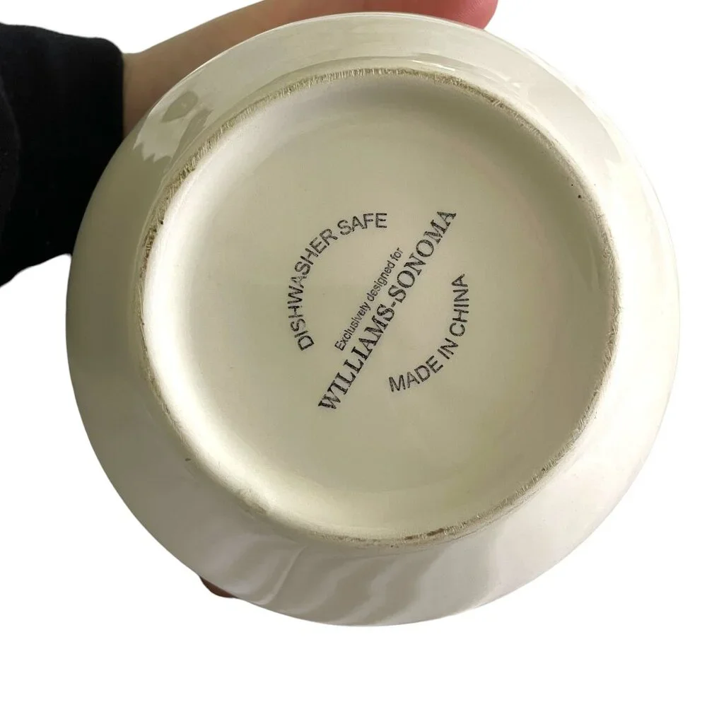 Set 4 Williams Sonoma Vegetable Nesting Mixing Bowls White Small Pepper Carrot +